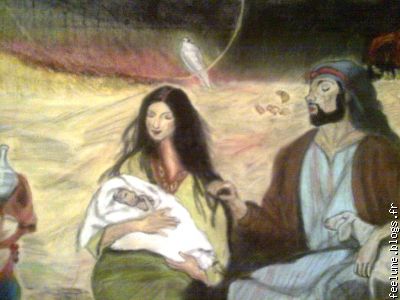 Nativité au fusain